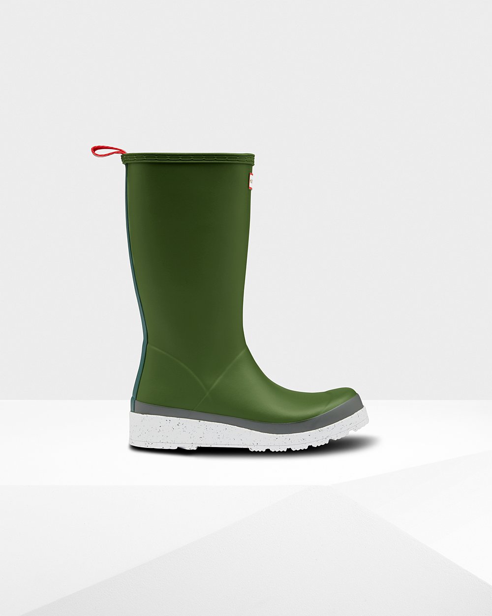 Hunter Original Tall Speckle Rain For Women - Play Boots Green/White | India SXCNU5469